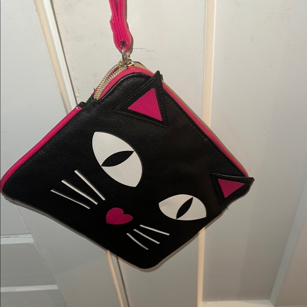 Black and Pink Cat Face Women's Bag